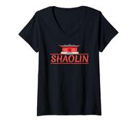 Femme Temple de Shaolin Kung Fu T-Shirt avec Col en V