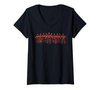 Femme Ten Lords A Leaping Découpe Pochoir Style 6 T-Shirt avec Col en V
