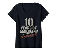 Femme Ten Years Of Marriage 10 year marriage for couples T-Shirt avec Col en V