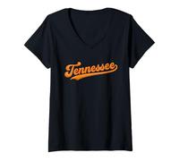 Femme Tennessee Bold Orange Script State Pride Men's Women's Kids T-Shirt avec Col en V