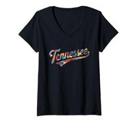 Femme Tennessee Patchwork Script Southern Pride Women's T-Shirt avec Col en V