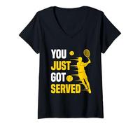 Femme Tennis Ace Humour You Just Got Served T-Shirt avec Col en V