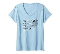 Femme Tennis Funny - Désolé, Je ne Peux Pas Vous dire au Revoir T-Shirt avec Col en V