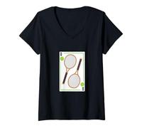 Femme Tennis - I Hold The ACES Funny Tennis T-Shirt avec Col en V