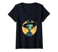 Femme Tenue de cowboy extraterrestre pour une aventure cosmique et un look spatial T-Shirt avec Col en V