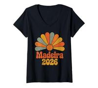 Femme Tenue de Lunettes de Soleil Madère 2026 Madère 2026 T-Shirt avec Col en V