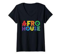 Femme Tenue du Festival de Musique Afro House Amapiano Afro House Music T-Shirt avec Col en V