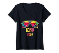 Femme Tenue Lunettes de Soleil Corfou 2026 Corfou 2026 T-Shirt avec Col en V