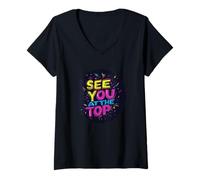 Femme Tenue vibrante On se voit au top T-Shirt avec Col en V