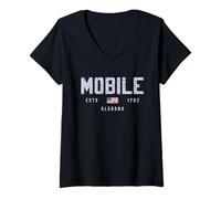 Femme Terrain Mobile en Alabama/Mobile AL T-Shirt avec Col en V
