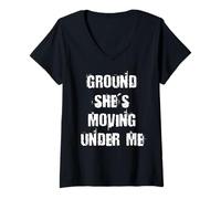 Femme Terre où Elle Bouge sous Moi T-Shirt avec Col en V