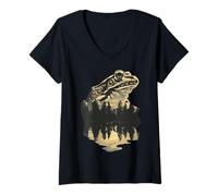 Femme Terres humides, forêts Grenouille T-Shirt avec Col en V