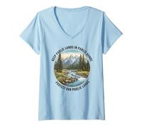 Femme Terres publiques, Conservation des Terres publiques, Protection de nos Terres publiques T-Shirt avec Col en V