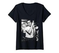Femme Terry Hall The Specials en Direct de David Corio T-Shirt avec Col en V
