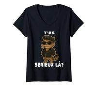 Femme T'es sérieux là ? T-Shirt avec Col en V