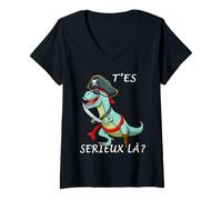Femme T'es sérieux là ? T-Shirt avec Col en V