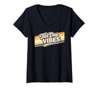 Femme Test Day Vibes Les Enseignants encouragent à motiver Les élèves T-Shirt avec Col en V