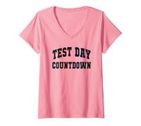 Femme Test du Jour de Test Kawaii Mode Enseignant sur STEM T-Shirt avec Col en V