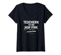 Femme Teuchern est comme New York, Juste complètement différent T-Shirt avec Col en V