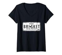 Femme Texas Brisket The Lone Star State Barbecue Pitmaster T-Shirt avec Col en V