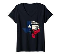 Femme Texas Cowboy - Éleveur de cowpoke Country Western T-Shirt avec Col en V