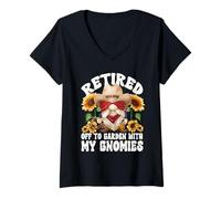 Femme Texas Retirement GNOME Dad for Cowboy Lover Retired Grandpa T-Shirt avec Col en V