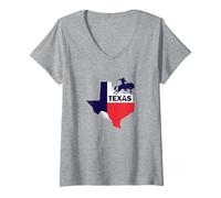 Femme Texas T-Shirt avec Col en V
