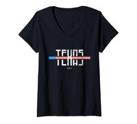 Femme Texas Vintage Amérique T-Shirt avec Col en V