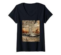 Femme Thalassa - Mythologie Grecque Déesse de la mer Grèce Antique T-Shirt avec Col en V