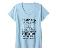 Femme Thank You for Being My Uncle If I Had A Different Uncle I T-Shirt avec Col en V