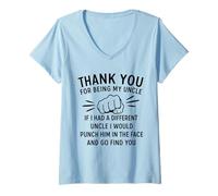 Femme Thank You for Being My Uncle If I Had A Different Uncle I T-Shirt avec Col en V