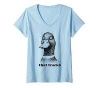 Femme That Tracks Duck Dry Ironic Humour T-Shirt avec Col en V