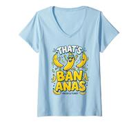 Femme That's Bananas Fresh & Funky Dancing Bananas Design Amusant T-Shirt avec Col en V