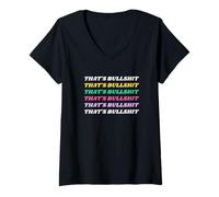 Femme That's Bullshit Retro Vintage Pastel Colour Gag Gift for Mom T-Shirt avec Col en V