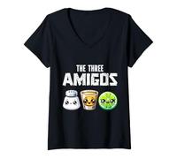 Femme The 3 Three Amigos Funny Cinco De Mayo Tequila Shot Lime T-Shirt avec Col en V