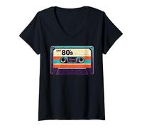 Femme The 80s Cassette Tape Retro années 70 90 Musique Hommes Femmes Enfants T-Shirt avec Col en V
