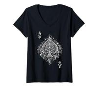 Femme The Ace Hand Drawn Edition T-Shirt avec Col en V