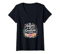 Femme The Answer to All Your Questions is Nope Attitude - T-Shirt avec Col en V