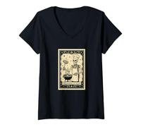 Femme The Barbeque Dude Carte de Tarot BBQ - Sorcière Gothique effrayante T-Shirt avec Col en V
