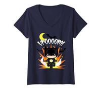 Femme The Batman Vroom Batcycle Chibi T-Shirt avec Col en V