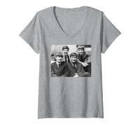 Femme The Beatles John Paul George & Ringo Please Me T-Shirt avec Col en V