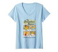 Femme The Berenstain Bears Family Sports and Hobbies Vintage Book T-Shirt avec Col en V