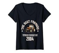 Femme The Best Farmers Were Born in 2004 Cadeau d'anniversaire années 2000 T-Shirt avec Col en V