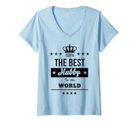Femme The Best Hubby in The World Wedding Anniversary Best Husband T-Shirt avec Col en V