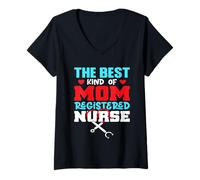 Femme The Best Kind of Mom Registered Nurse for Mommy Mothers Day T-Shirt avec Col en V