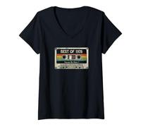 Femme The Best of 1976 Awesome 50th Birthday Cassette Tape Mix T-Shirt avec Col en V