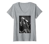 Femme The Black Crowes Chris Robinson Rock Band Live Andy Willsher T-Shirt avec Col en V