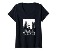 Femme The Blair Witch Project Simplified Trees Poster Horror Movie T-Shirt avec Col en V