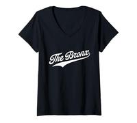 Femme The Bronx Boroughs of NY T-Shirt avec Col en V