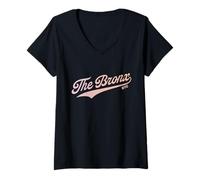 Femme The Bronx Boroughs of NY T-Shirt avec Col en V